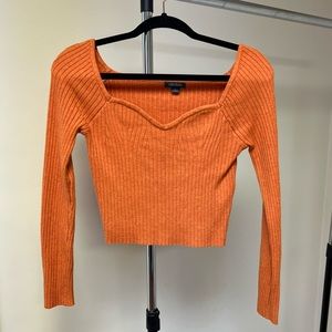 Orange Scoop neck crop top